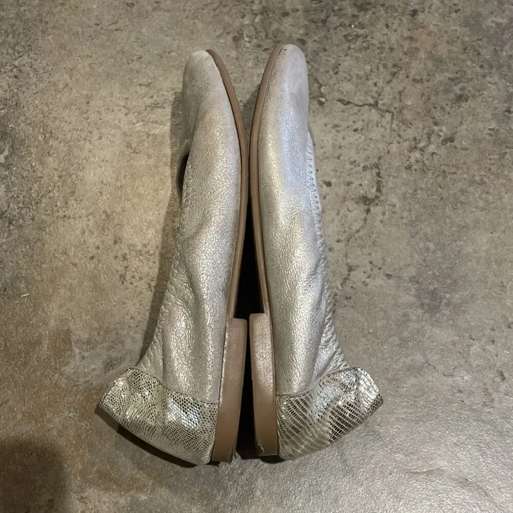 Geppetto's Gold Ballet Flats Girls Size EU 31 US 13-13.5 Handmade in Spain